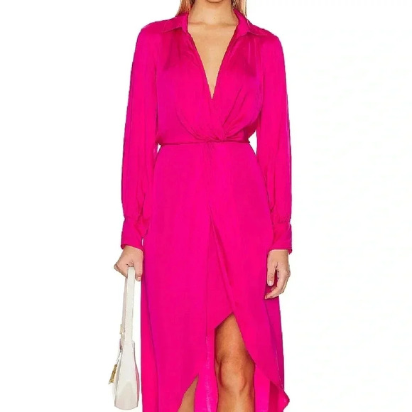 Young Fabulous And Broke Siren Shirt Dress Color Raspberry/ Size Small. - Picture 1 of 11